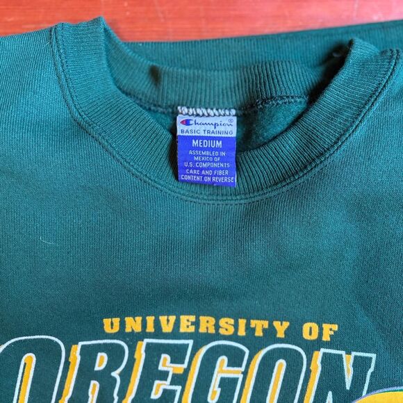 Green Oregon Ducks 1995 Rose Bowl Crewneck Sweatshirt Size M Champion - Picture 8 of 8